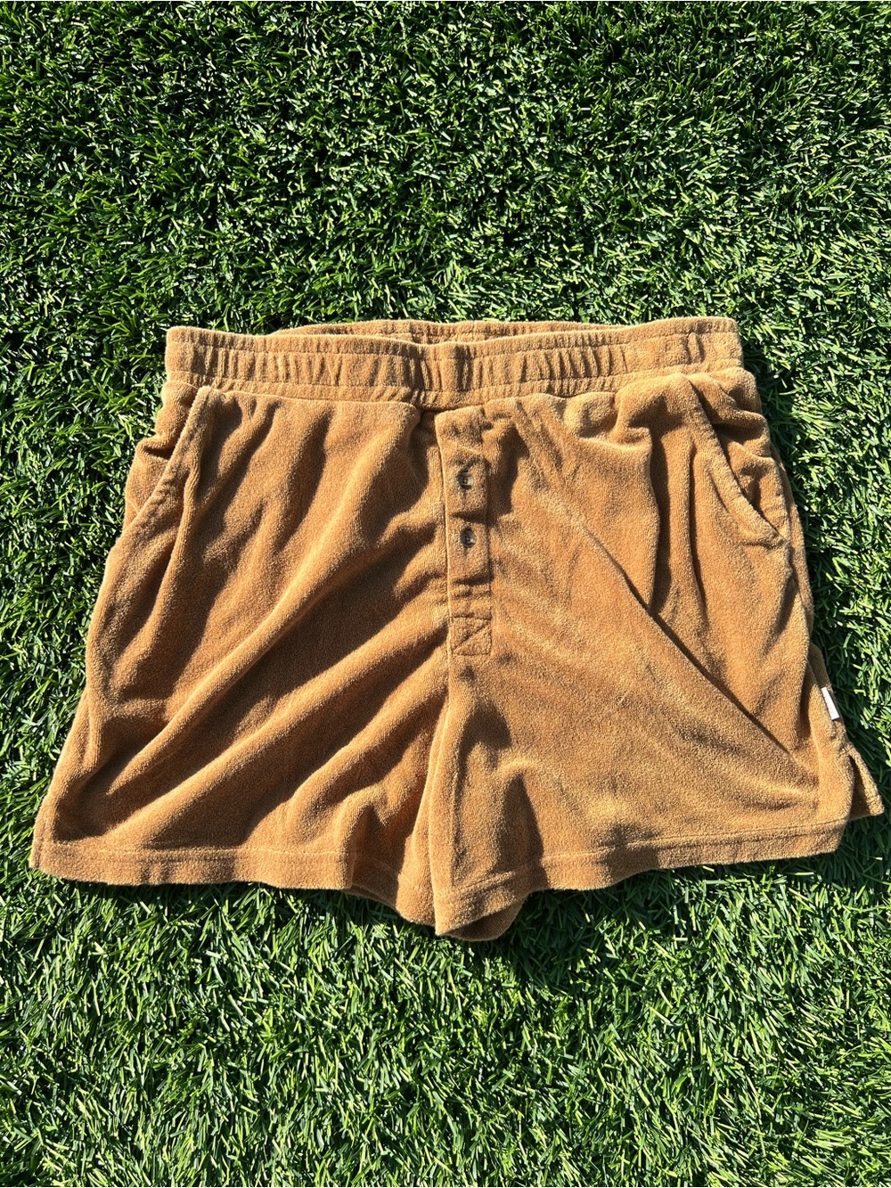 Brixton Women's Terry Shorts in Caramel